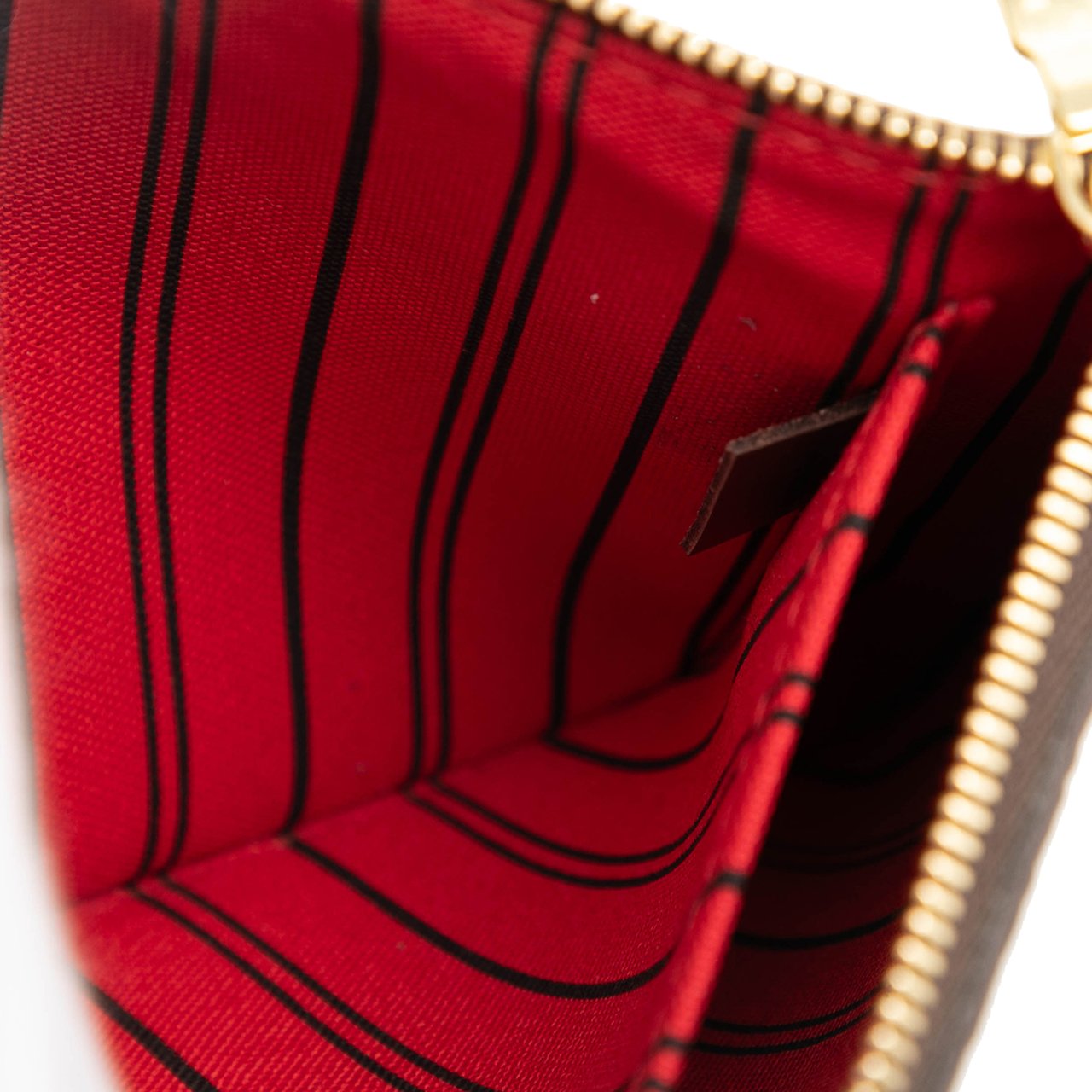 Louis Vuitton Damier Ebene Neverfull Pouch MM Bruin