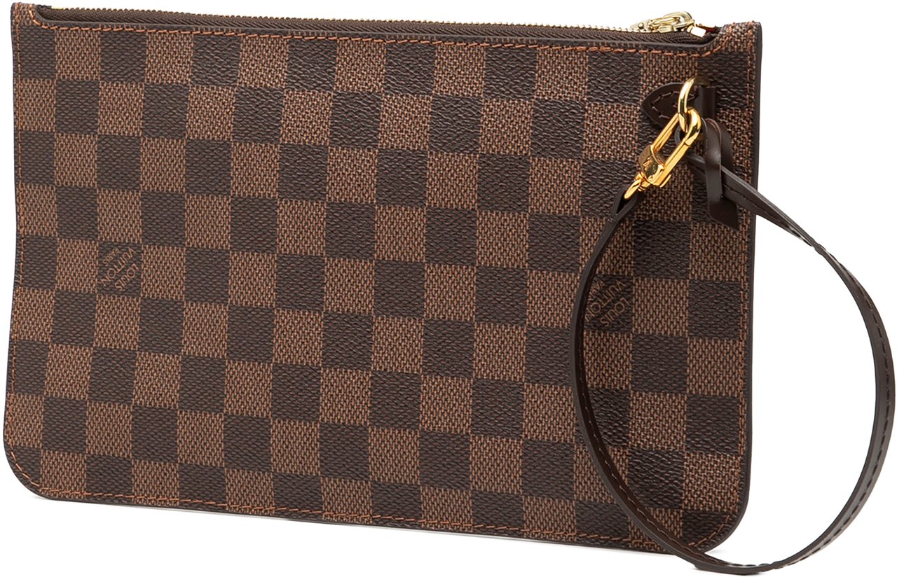 Louis Vuitton Damier Ebene Neverfull Pouch MM Bruin
