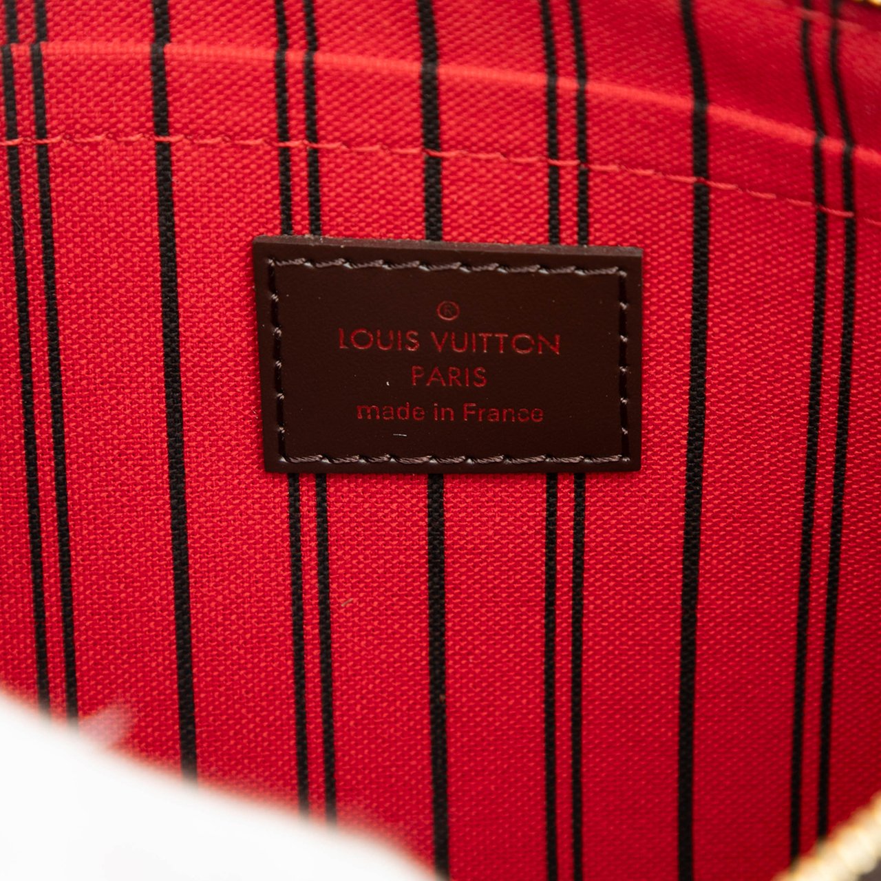 Louis Vuitton Damier Ebene Neverfull Pouch MM Bruin