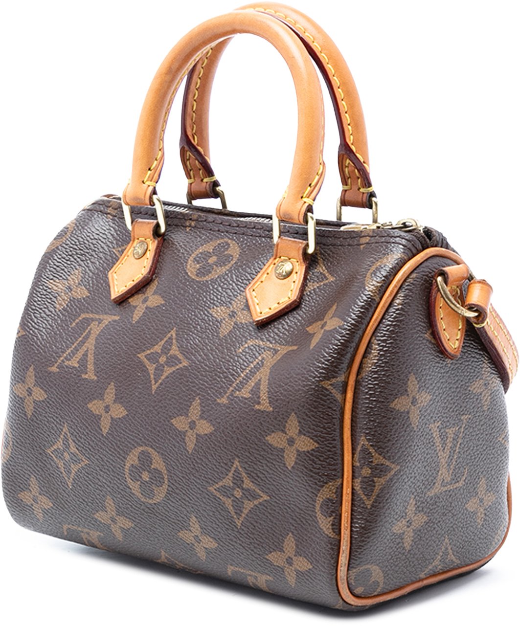 Louis Vuitton Monogram Nano Speedy Bandouliere Bruin