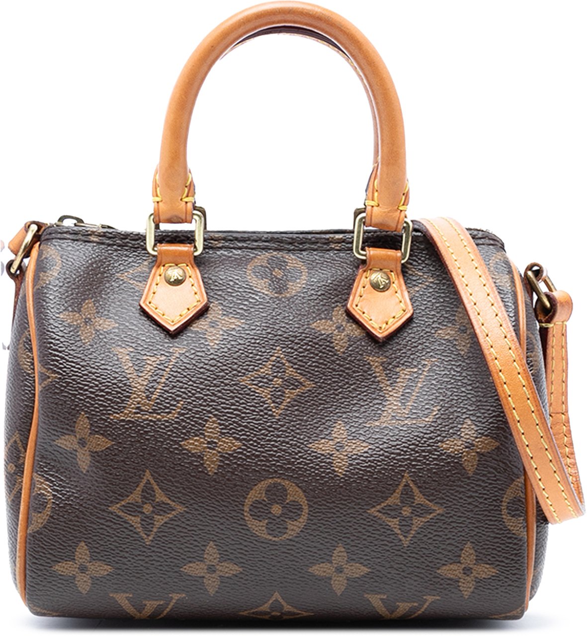 Louis Vuitton Monogram Nano Speedy Bandouliere Bruin