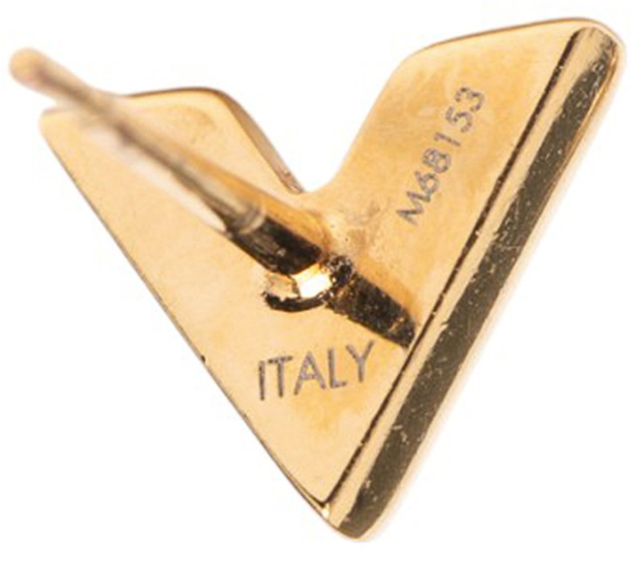 Louis Vuitton Gold Plated Essential V Stud Earrings Goud