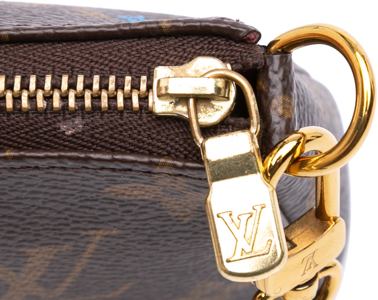 Louis Vuitton Monogram Vivienne Christmas Roller Coaster Mini Pochette Accessoires Bruin