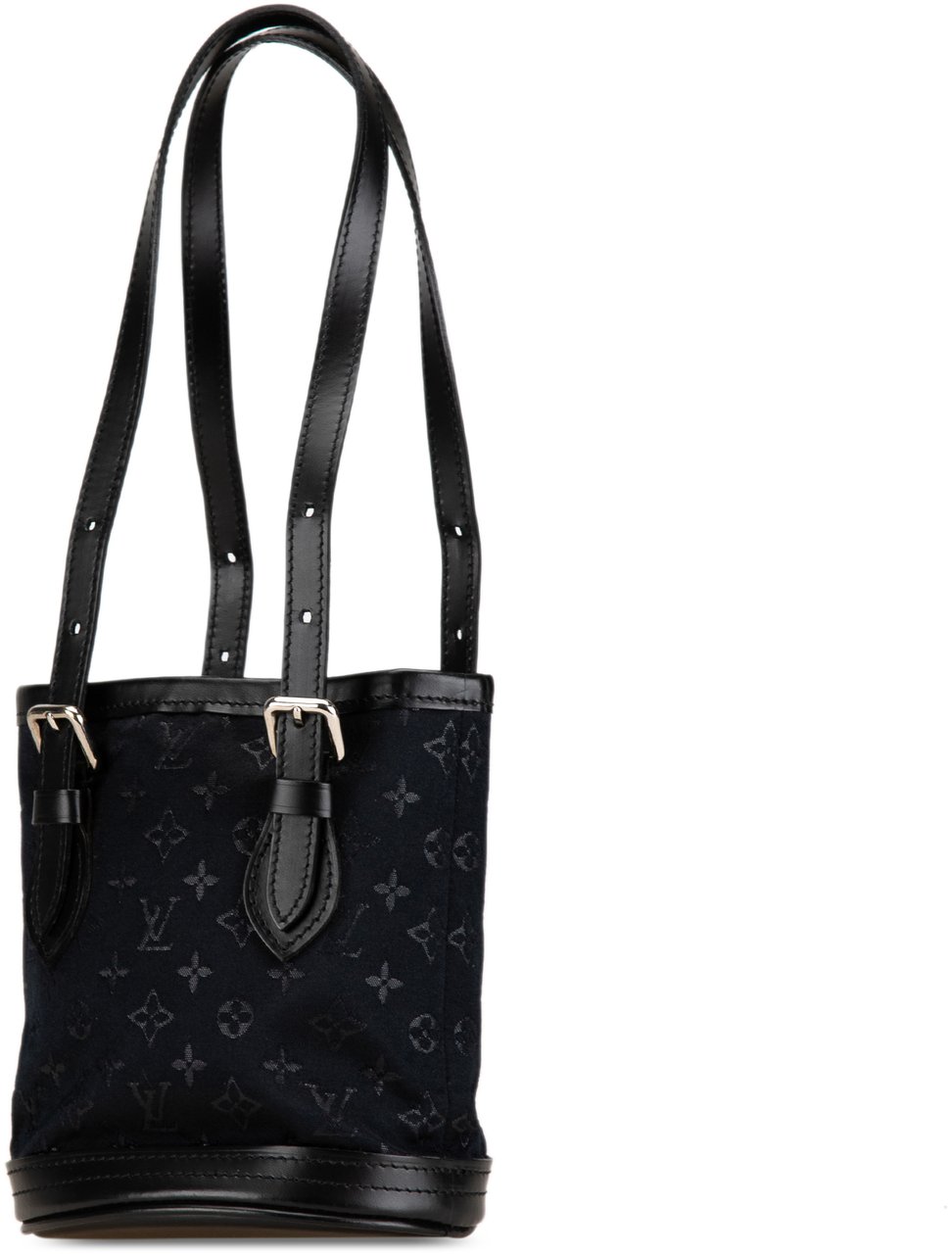 Louis Vuitton Monogram Mini Satin Bucket Zwart