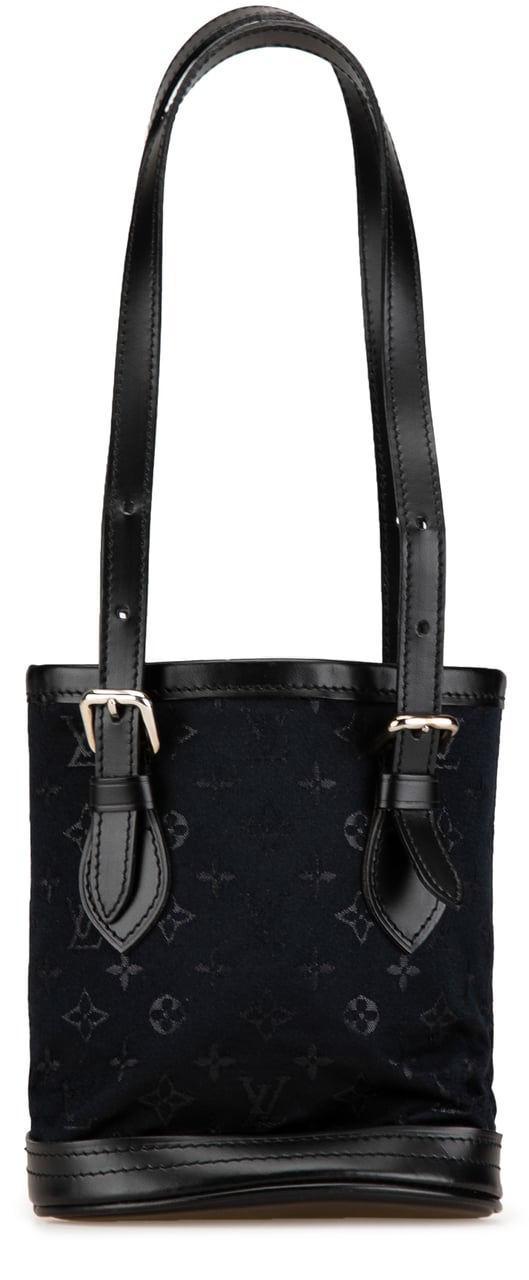 Louis Vuitton Monogram Mini Satin Bucket Zwart