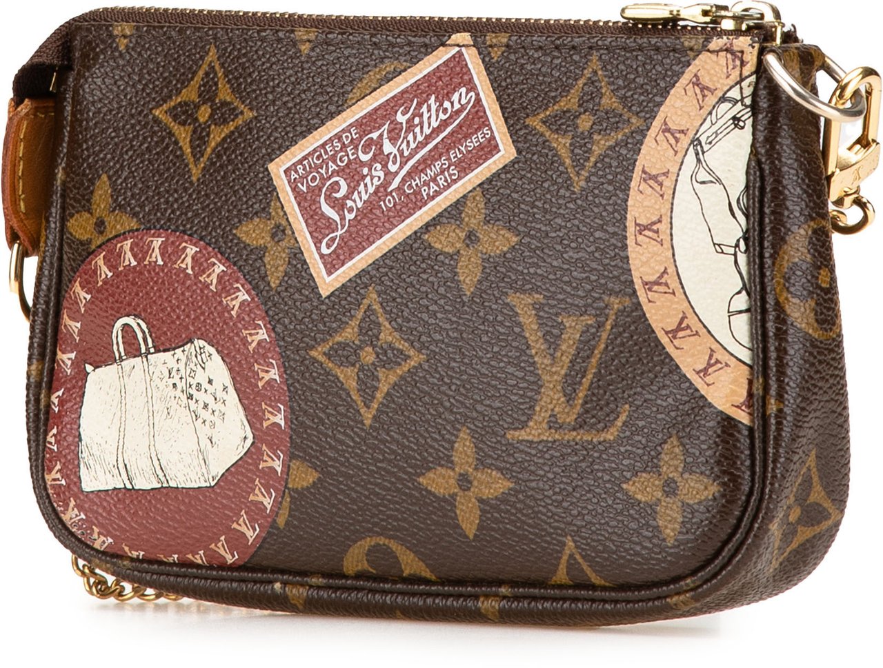 Louis Vuitton Monogram Patch Mini Pochette Accessoires Bruin