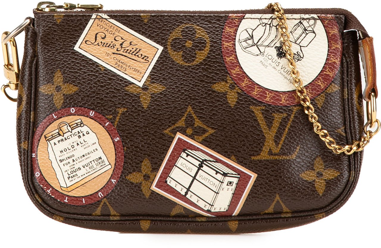 Louis Vuitton Monogram Patch Mini Pochette Accessoires Bruin