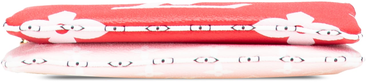 Louis Vuitton Limited Edition Monogram Giant Double Zip Pochette Rood