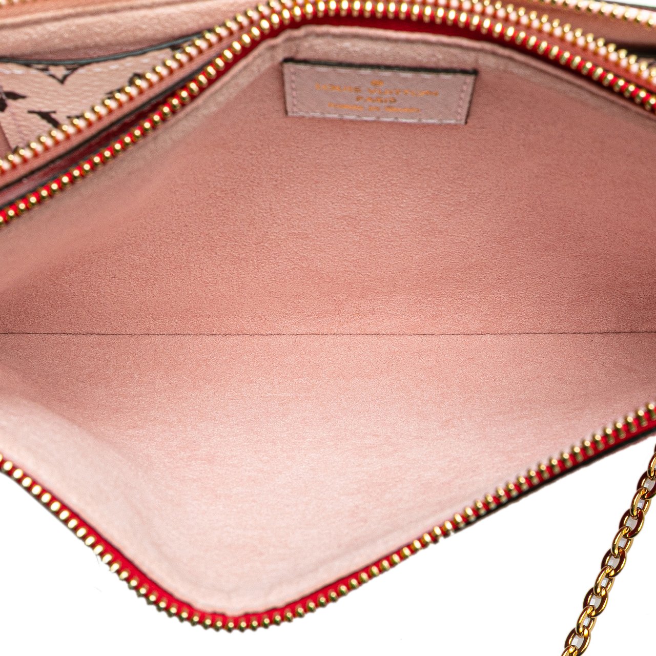 Louis Vuitton Limited Edition Monogram Giant Double Zip Pochette Rood