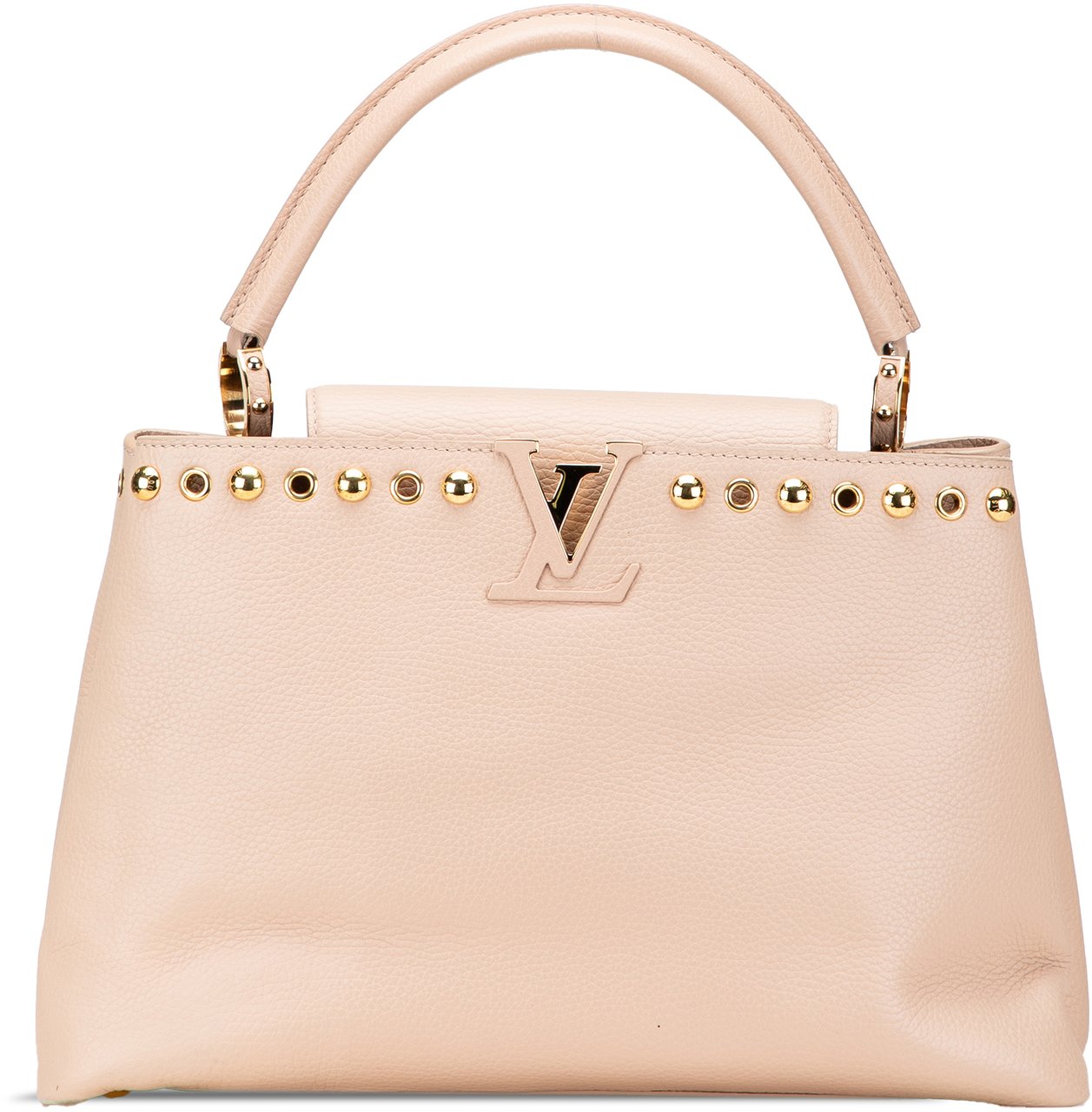 Louis Vuitton Taurillon Studdy Capucines MM Bruin