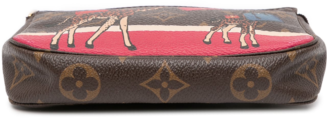 Louis Vuitton Monogram Giraffe Christmas Mini Pochette Accessoires Bruin