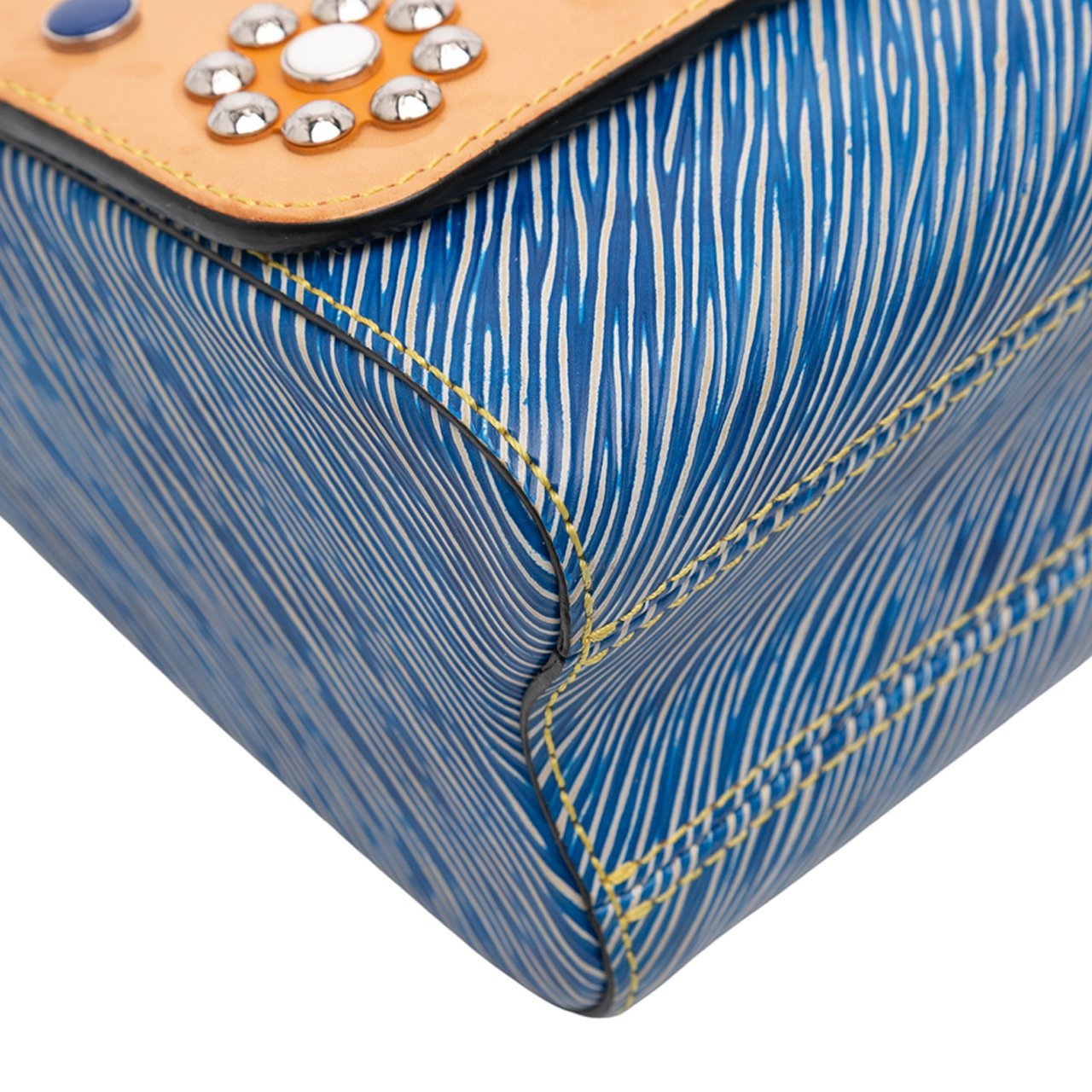 Louis Vuitton Epi Denim Studded Twist MM Blauw