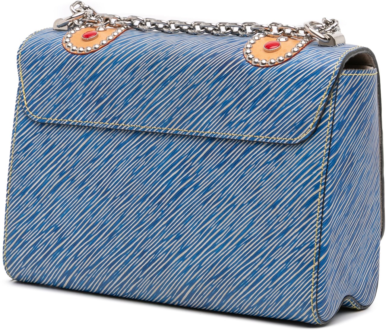 Louis Vuitton Epi Denim Studded Twist MM Blauw