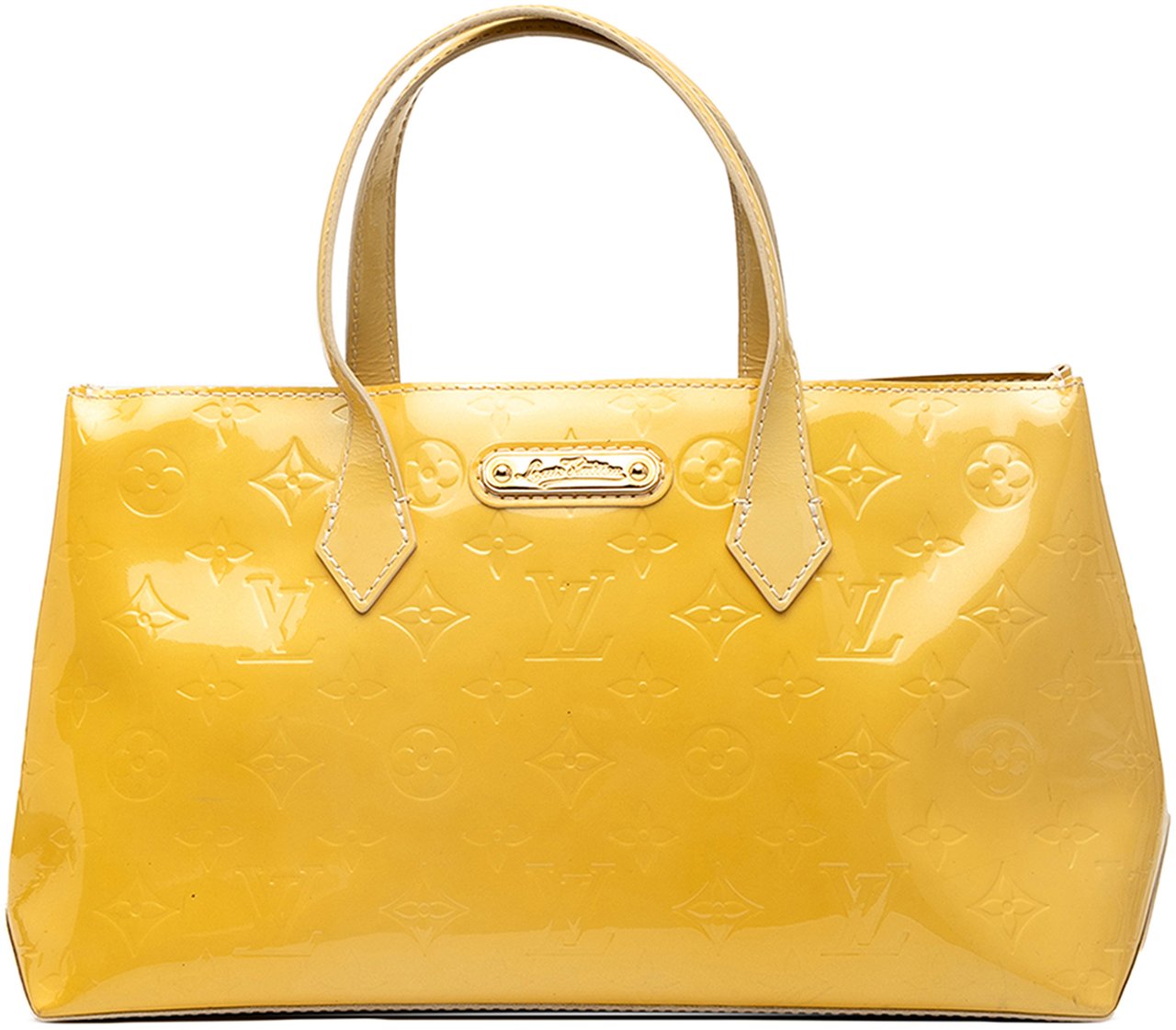 Louis Vuitton Monogram Vernis Wilshire PM Geel