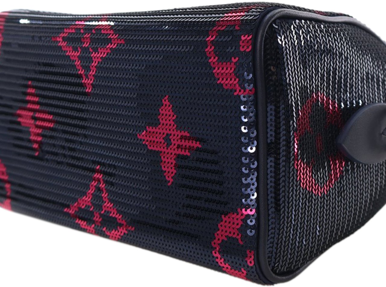 Louis Vuitton LV Night Monogram Giant Sequins Speedy Bandouliere 18 Blauw