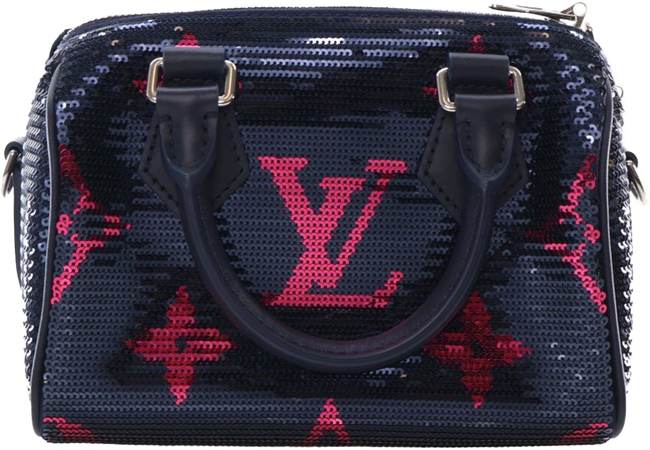 Louis Vuitton LV Night Monogram Giant Sequins Speedy Bandouliere 18 Blauw