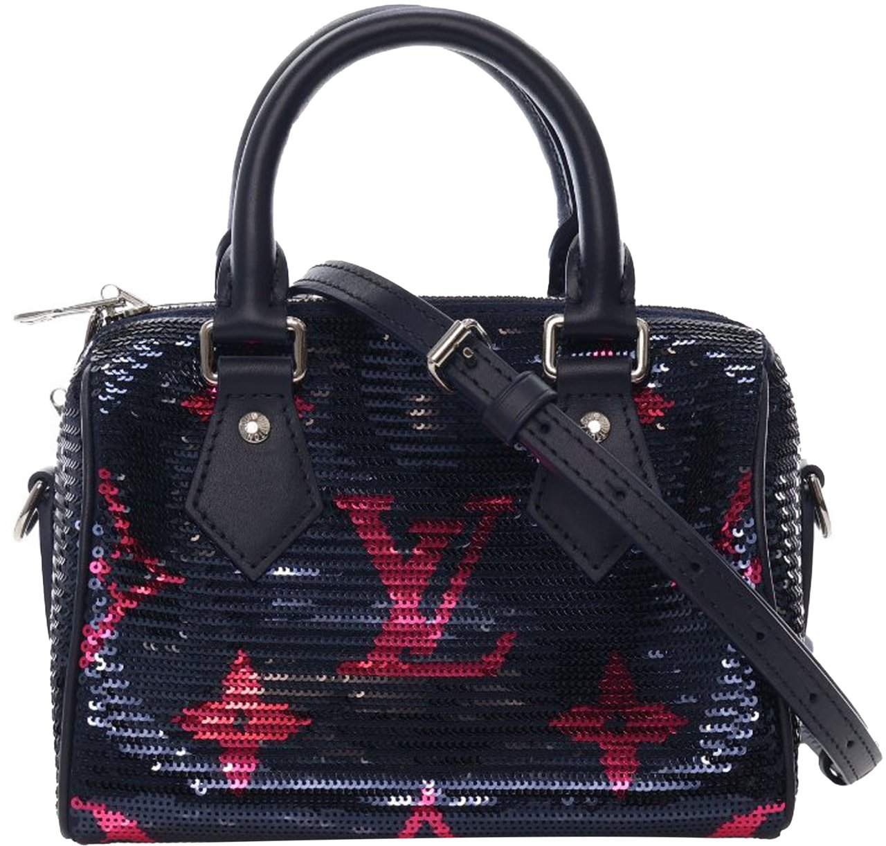 Louis Vuitton LV Night Monogram Giant Sequins Speedy Bandouliere 18 Blauw