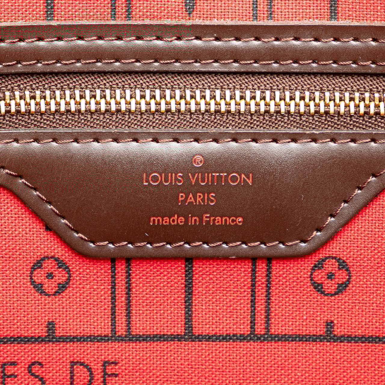 Louis Vuitton Damier Ebene Neverfull MM Bruin