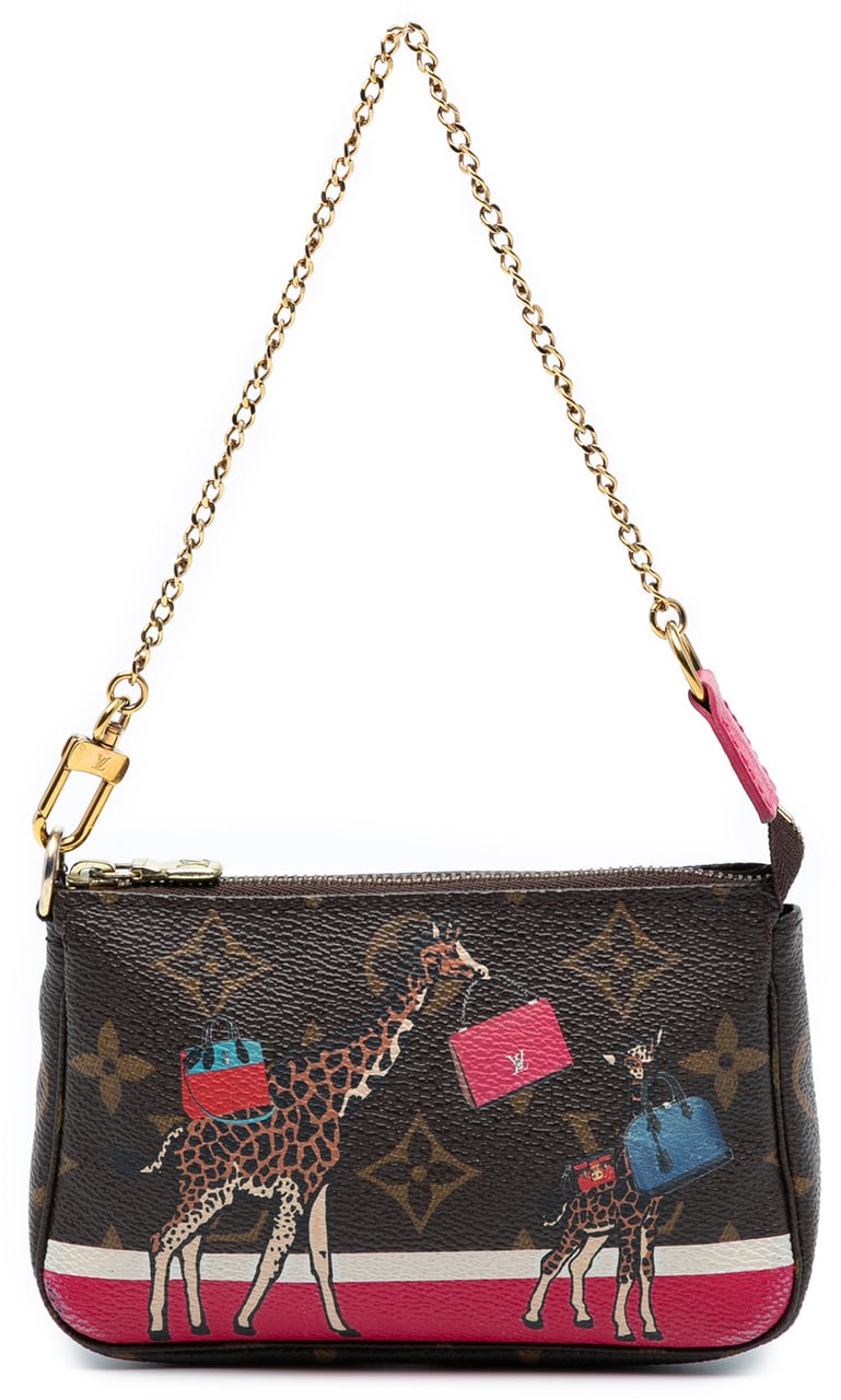Louis Vuitton Monogram Giraffe Christmas Mini Pochette Accessoires Bruin