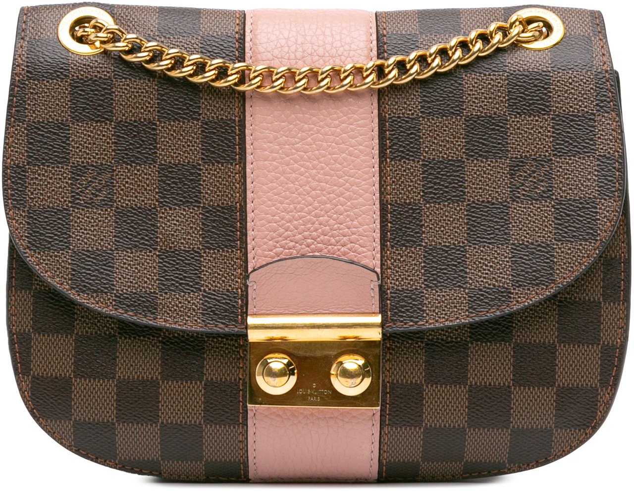 Louis Vuitton Damier Ebene Cuir Taurillon Wight Bruin