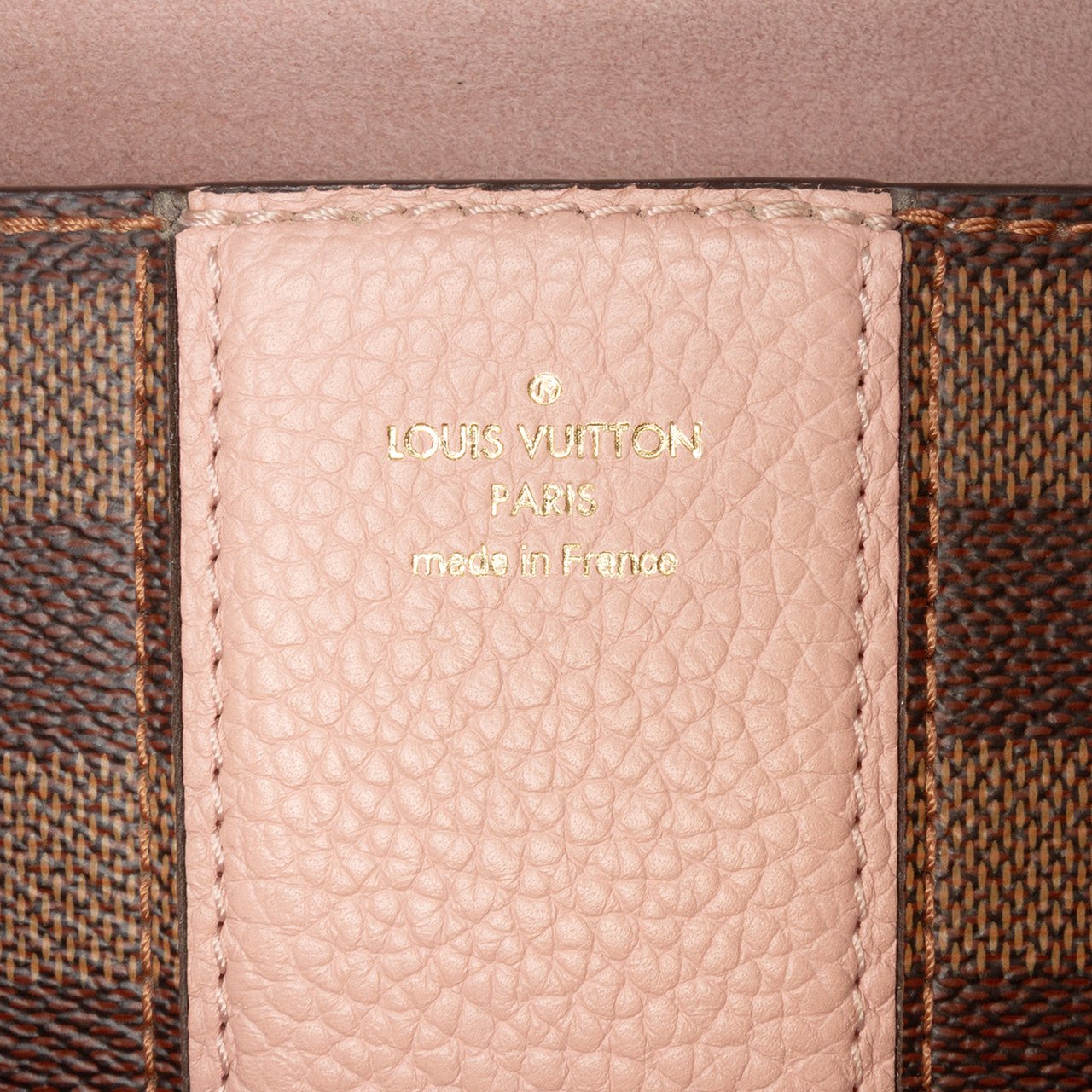 Louis Vuitton Damier Ebene Cuir Taurillon Wight Bruin