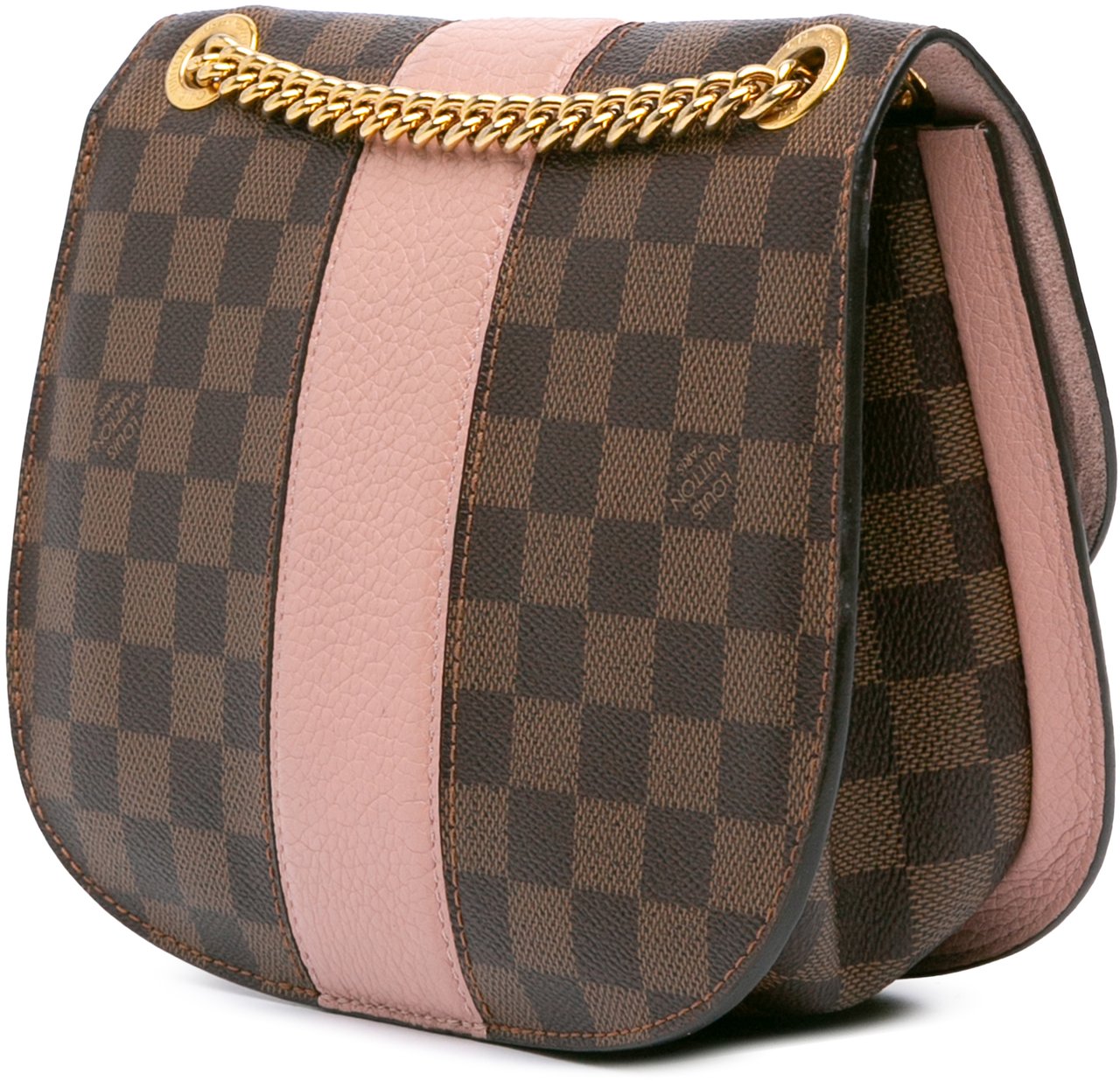 Louis Vuitton Damier Ebene Cuir Taurillon Wight Bruin