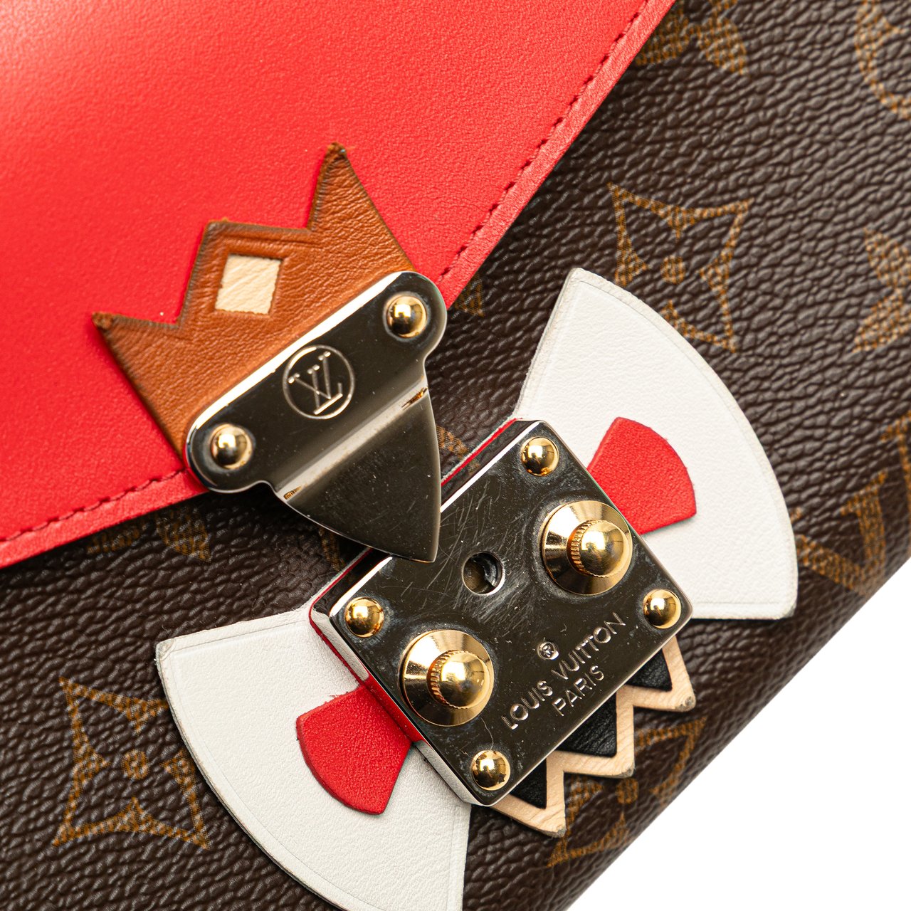 Louis Vuitton Monogram Tribal Mask Chain Wallet Bruin