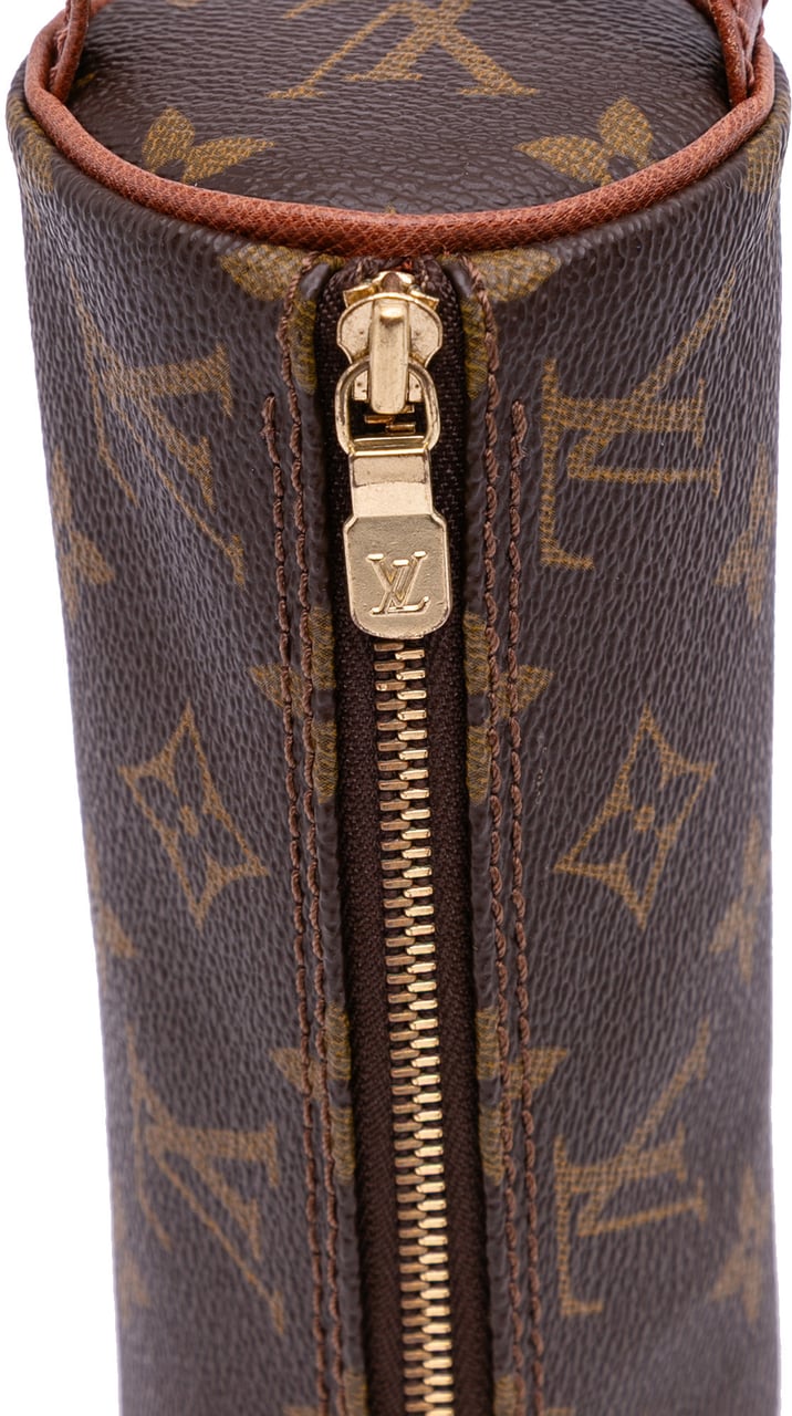 Louis Vuitton Monogram Trousse Ronde Pencil Case 20 Bruin