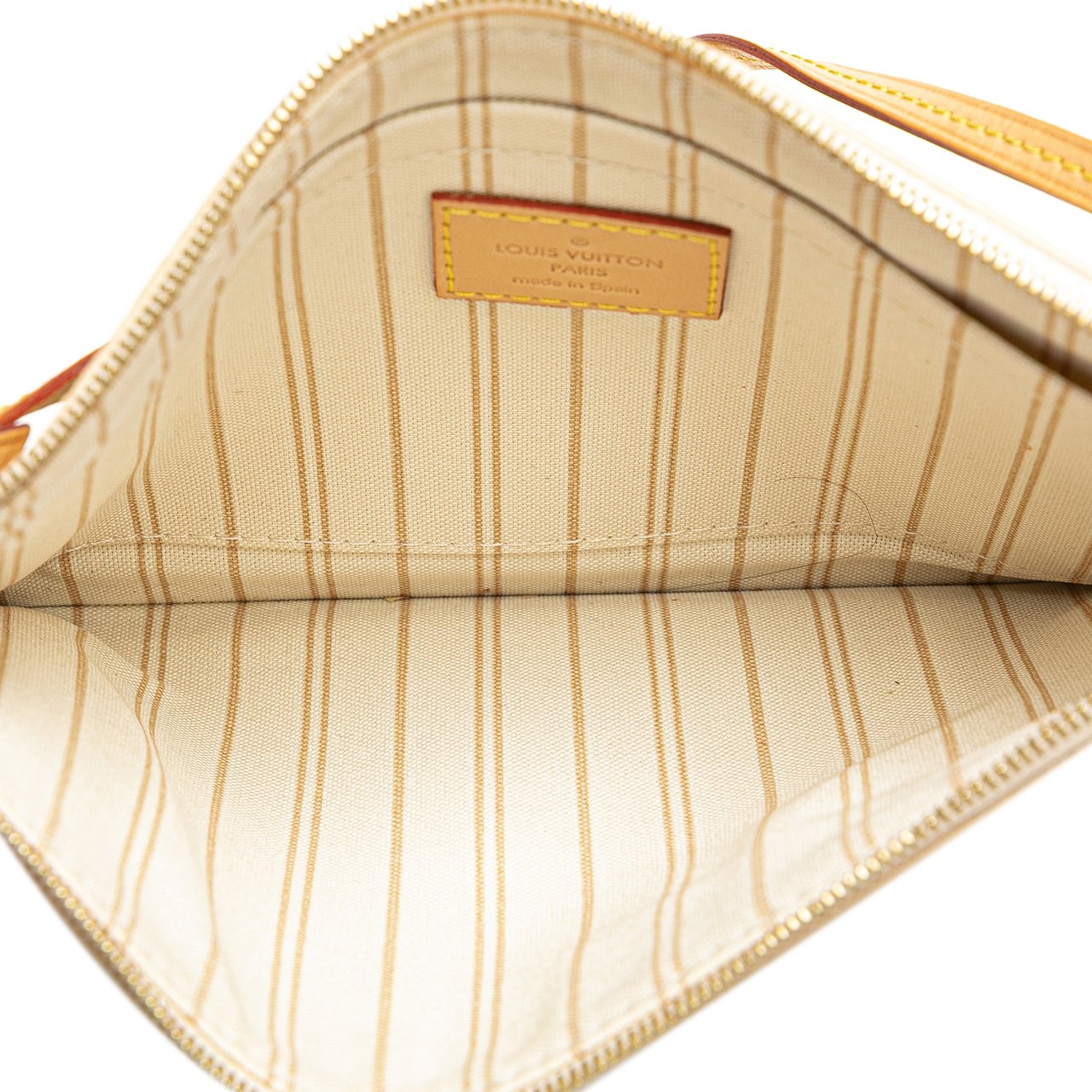 Louis Vuitton Damier Azur Neverfull MM Pouch Wit