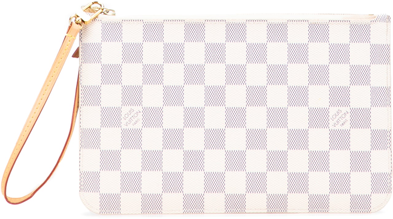 Louis Vuitton Damier Azur Neverfull MM Pouch Wit
