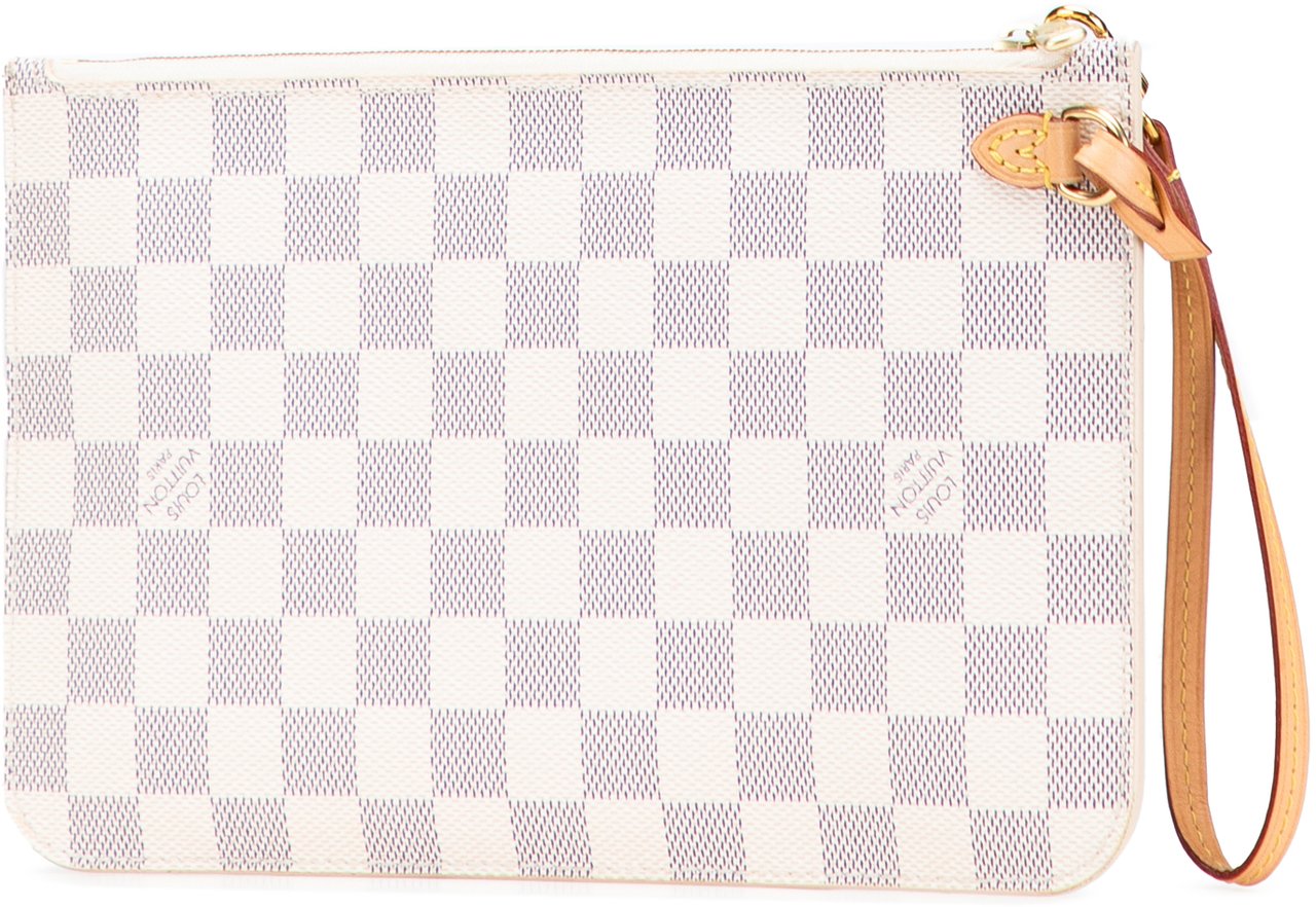 Louis Vuitton Damier Azur Neverfull MM Pouch Wit