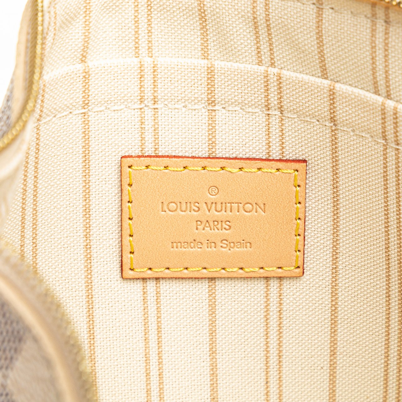 Louis Vuitton Damier Azur Neverfull MM Pouch Wit