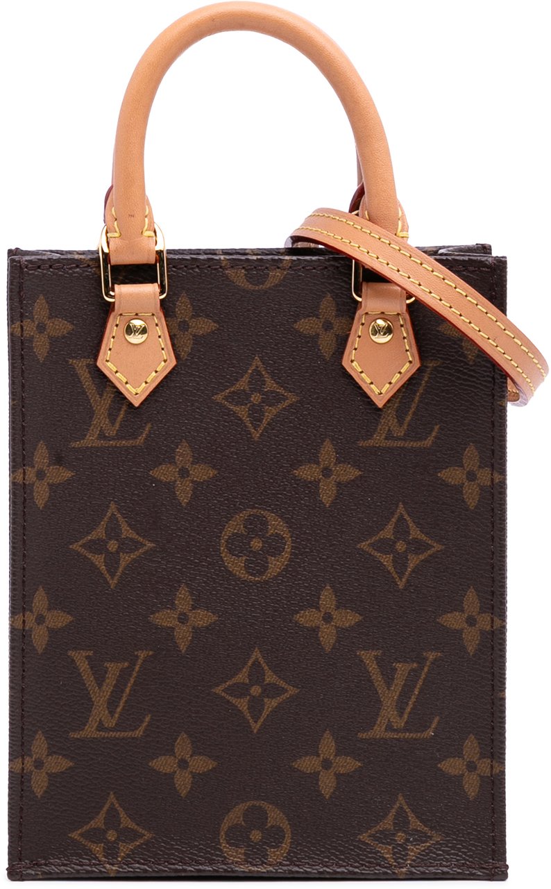 Louis Vuitton Monogram Petit Sac Plat Bruin