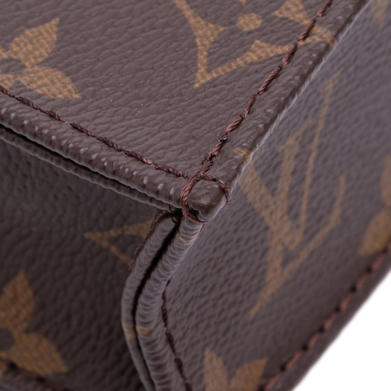 Louis Vuitton Monogram Petit Sac Plat Bruin