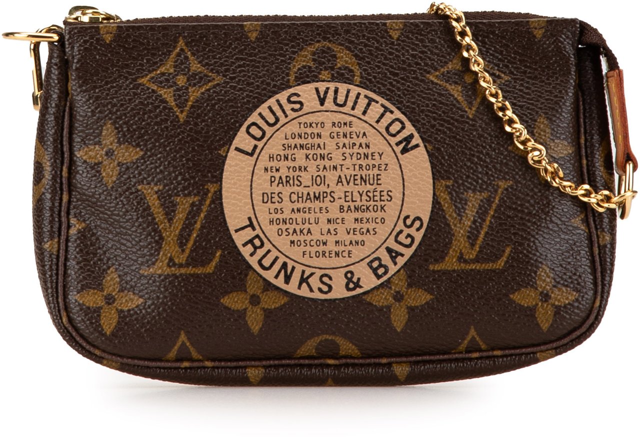 Louis Vuitton Monogram Trunks and Bags Mini Pochette Accessoires Bruin