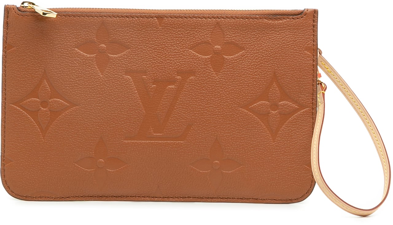 Louis Vuitton Monogram Empreinte Giant Neverfull MM Pouch Bruin