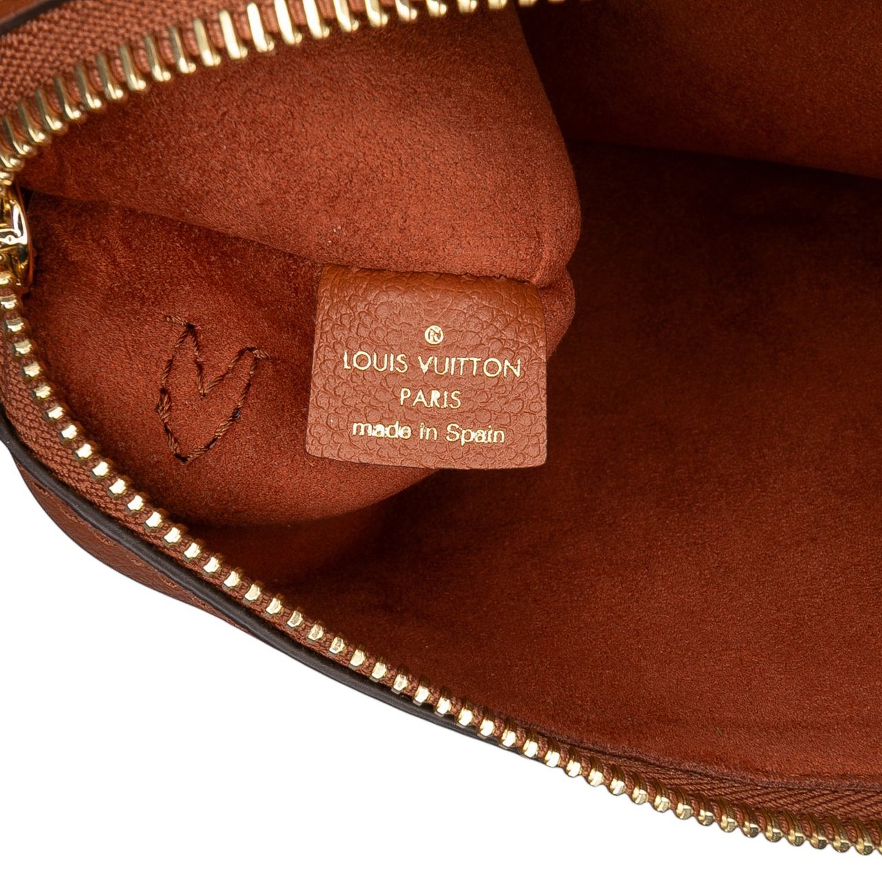Louis Vuitton Monogram Empreinte Giant Neverfull MM Pouch Bruin
