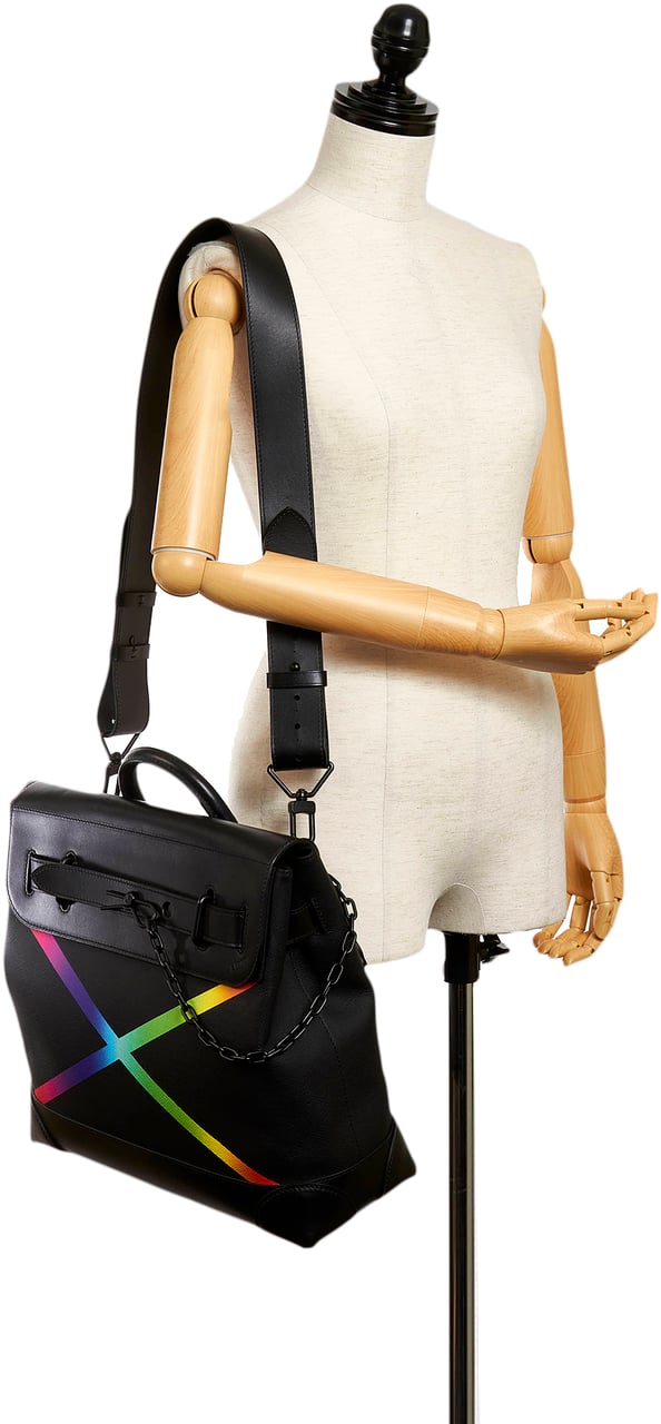 Louis Vuitton Taiga Rainbow Steamer PM Zwart