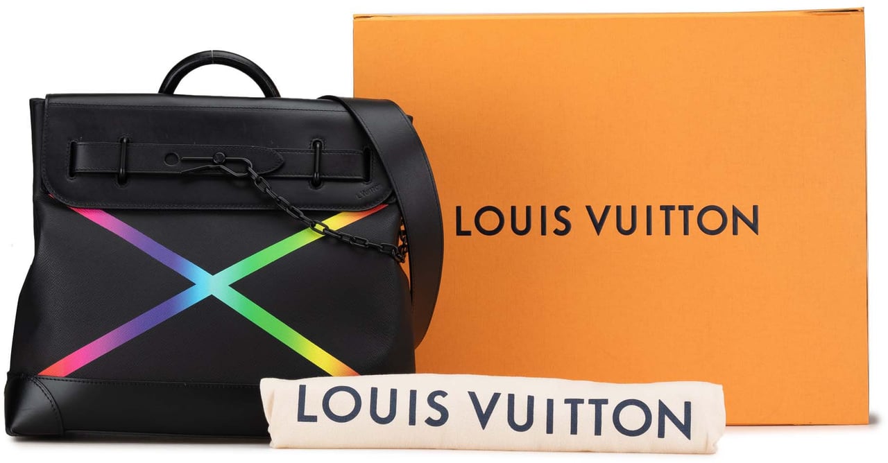Louis Vuitton Taiga Rainbow Steamer PM Zwart