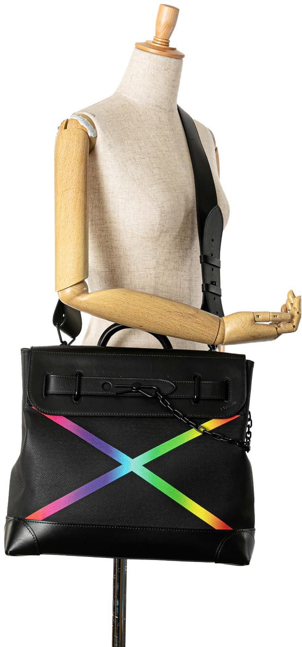 Louis Vuitton Taiga Rainbow Steamer PM Zwart