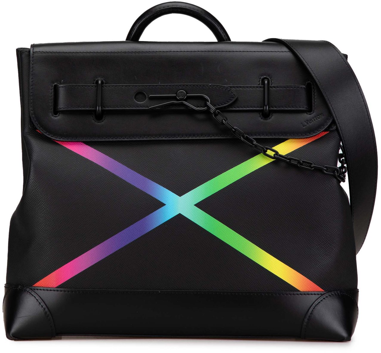 Louis Vuitton Taiga Rainbow Steamer PM Zwart
