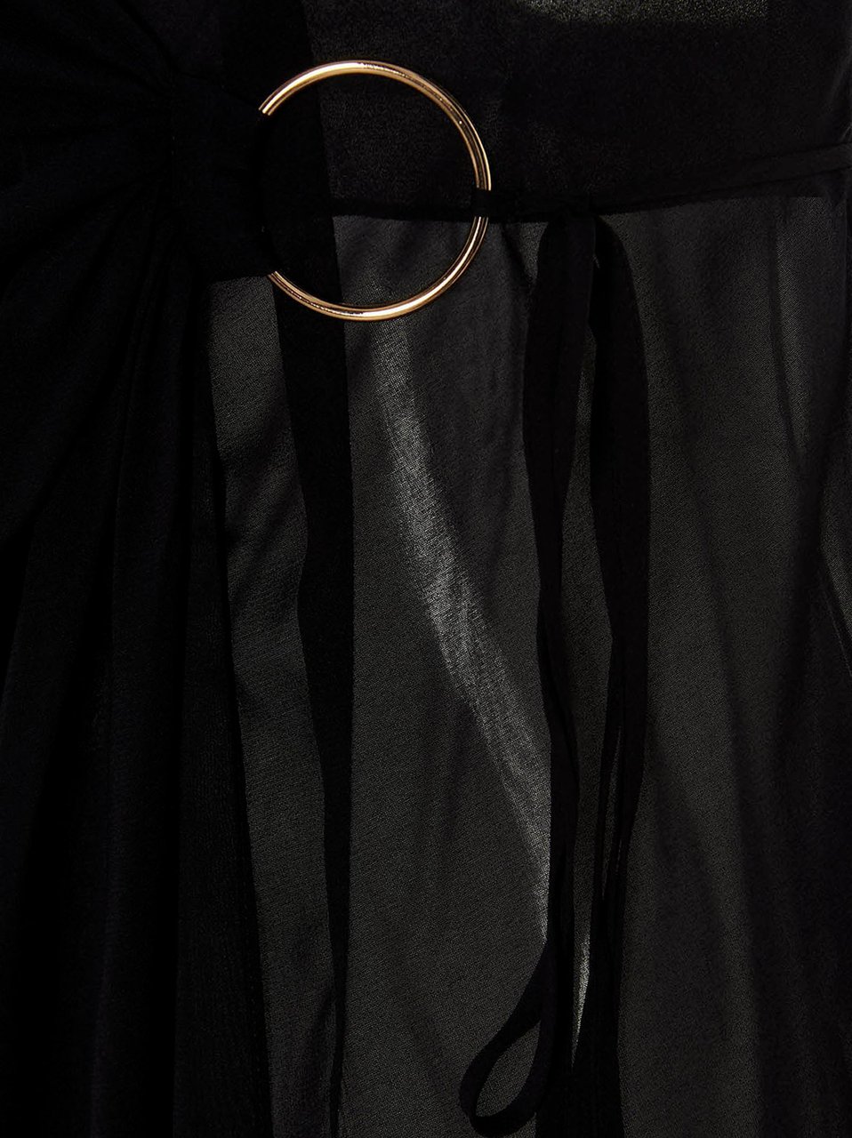 Louisa Ballou Black Silk Long Dress Zwart