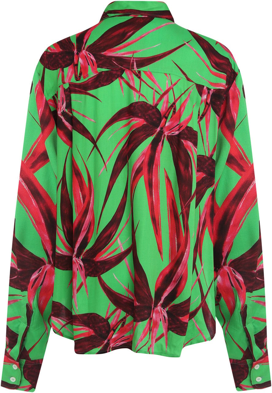 Louisa Ballou Printed viscose shirt Groen