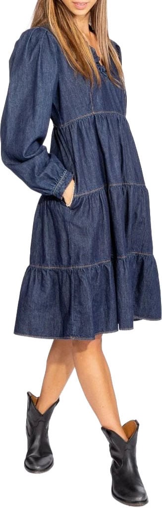 Love Moschino Dress Blue Woman Blauw