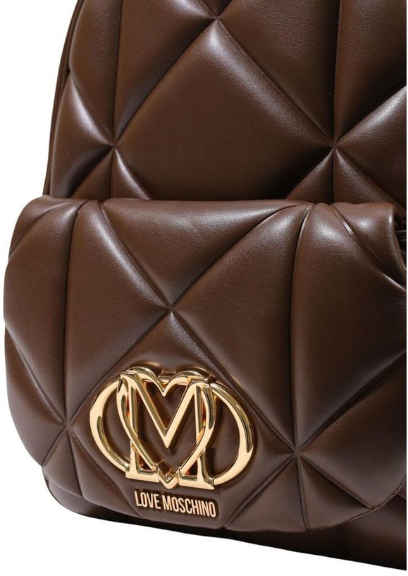 Love Moschino Brown Polyethylene Backpack Bruin