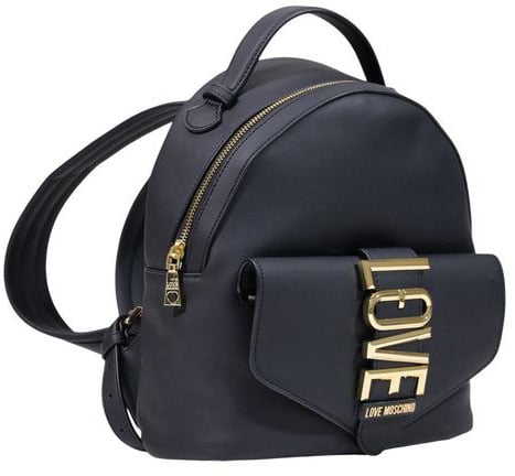 Love Moschino Black Polyethylene Backpack Zwart