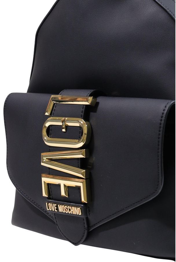 Love Moschino Black Polyethylene Backpack Zwart