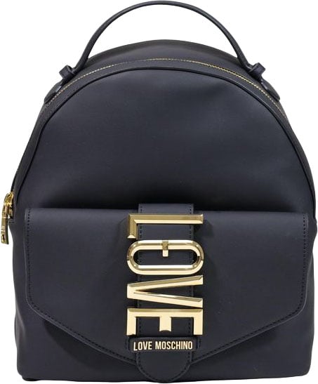 Love Moschino Black Polyethylene Backpack Zwart
