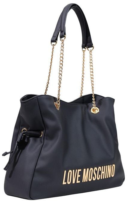 Love Moschino Black Polyester Handbag Zwart