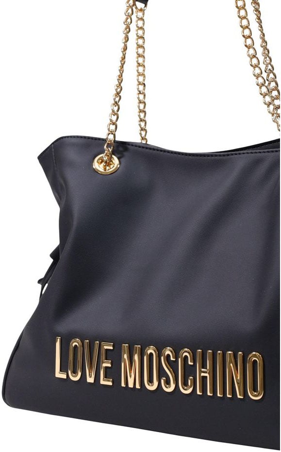 Love Moschino Black Polyester Handbag Zwart